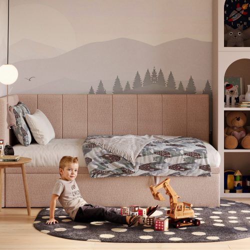 Wizualizacja łóżka tapicerowanego, wizualizacja łóżka dziecięcego